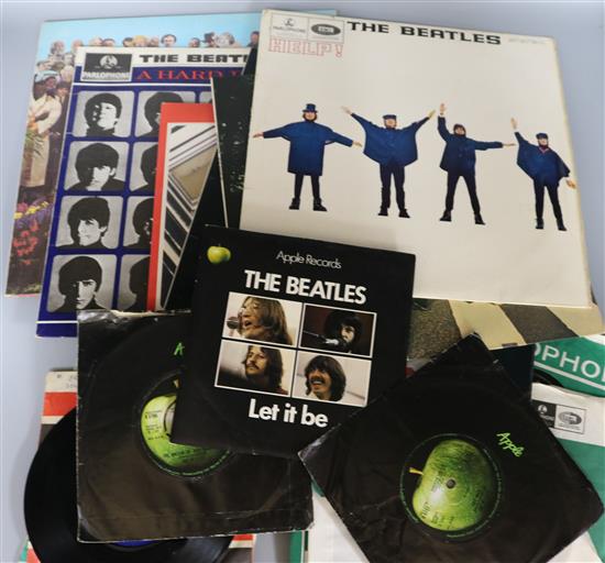 Collection of Beatles LPs and singles